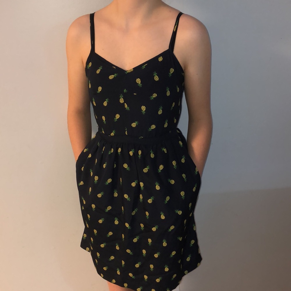 J. Crew Pineapple Spaghetti Strap Dress